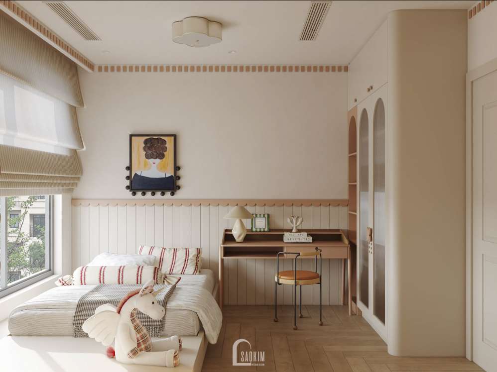 Thiết kế phòng ngủ cho bé chung cư 3 ngủ phong cách Modern Japandi dự án Viha Complex Leciva - Nét ấm trong nhịp sống hiện đại